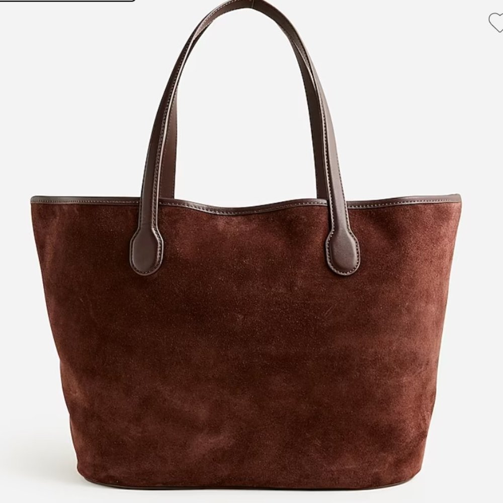 NWT j crew Berkeley tote in leather and suede - brown / ganache